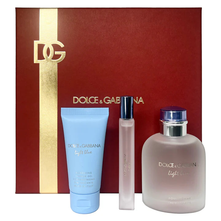 Light Blue By Dolce & Gabbana Set 3P 4.2oz for Men EDT